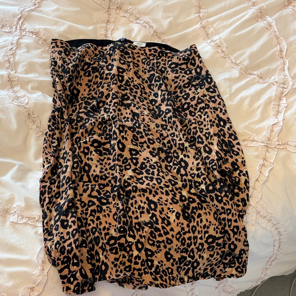 Wilfred Leopard Print Midi Skirt - Black & Tan